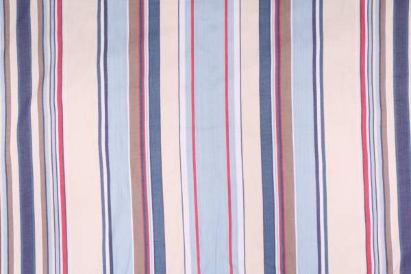 Onyx Age 768 Woven Stripe Decorator Fabric in White Blue Red