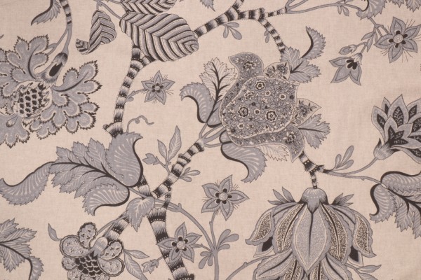 Kaufmann Belmondo Printed Drapery Fabric in Pewter