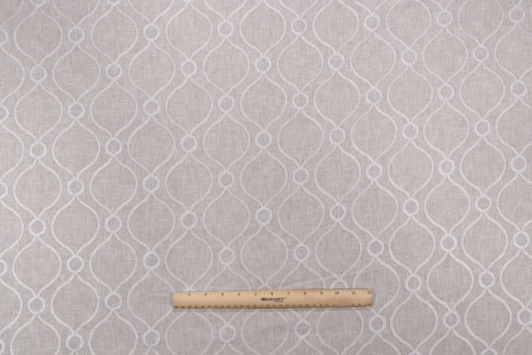 PK Lifestyles Curveball Embroidered Drapery Fabric in Linen