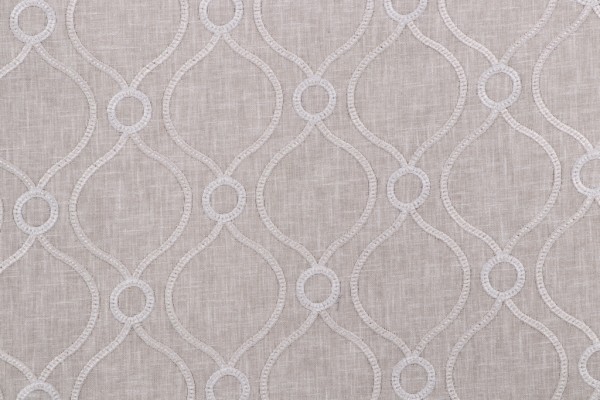 PK Lifestyles Curveball Embroidered Drapery Fabric in Linen