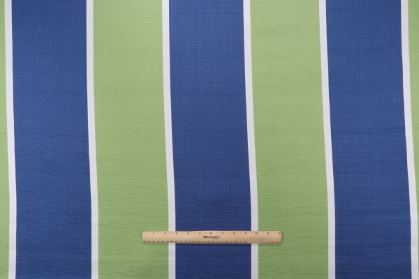 Club Stripe Woven Polyester Outdoor Fabric in Maritime 