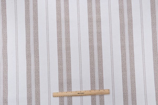 Elliston Stripe Woven Upholstery Fabric in Stone 