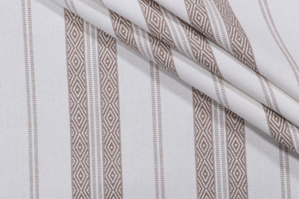 Elliston Stripe Woven Upholstery Fabric in Stone 