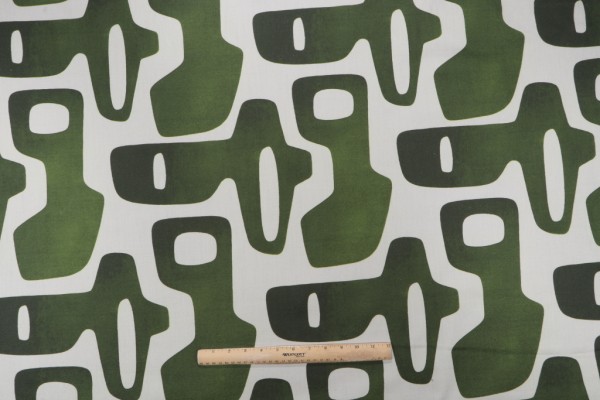 Hamilton Pop Top Printed Cotton Drapery Fabric in Pine 