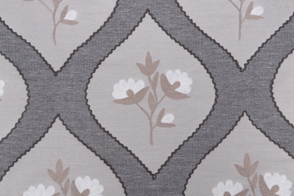Hamilton Boden Embroidered Drapery Fabric in Silver 