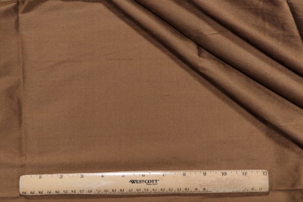 1 Yard Solid Woven Silk Decorator Fabric in Bronze