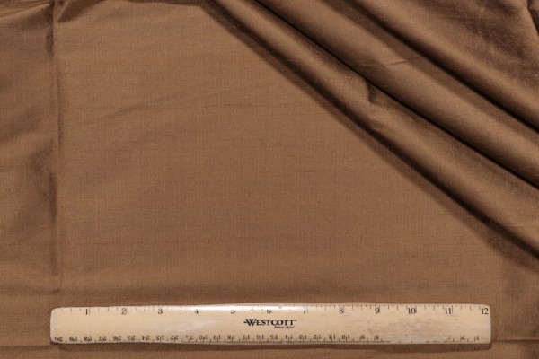 Solid Woven Silk Decorator Fabric in Bronze