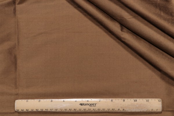 Solid Woven Silk Decorator Fabric in Bronze