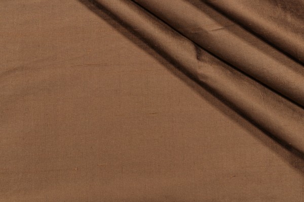 Solid Woven Silk Decorator Fabric in Bronze
