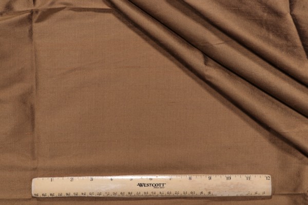 Solid Woven Silk Decorator Fabric in Bronze