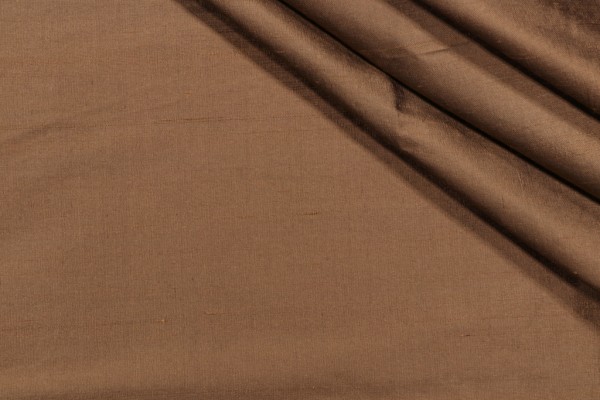 Solid Woven Silk Decorator Fabric in Bronze