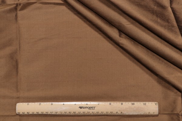 Solid Woven Silk Decorator Fabric in Bronze