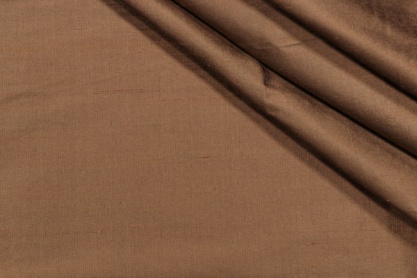 Solid Woven Silk Decorator Fabric in Bronze