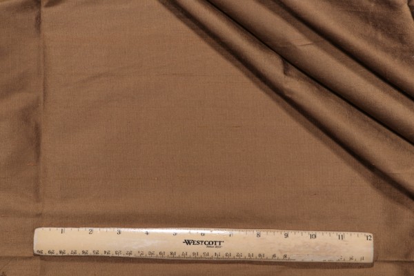 Solid Woven Silk Decorator Fabric in Bronze