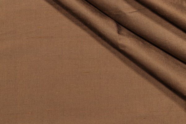 Solid Woven Silk Decorator Fabric in Bronze