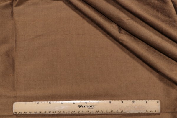 Solid Woven Silk Decorator Fabric in Bronze