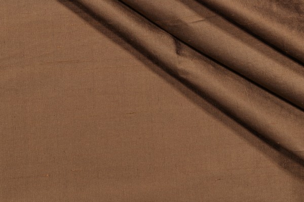 Solid Woven Silk Decorator Fabric in Bronze