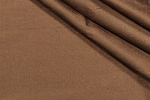 Solid Woven Silk Decorator Fabric in Bronze