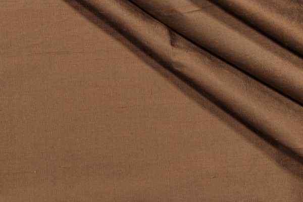 Solid Woven Silk Decorator Fabric in Bronze
