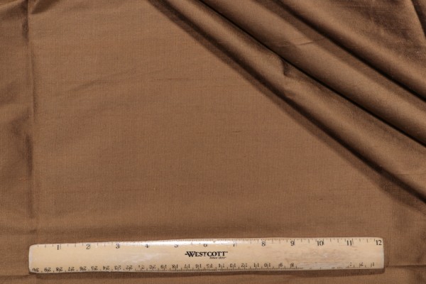 Solid Woven Silk Decorator Fabric in Bronze