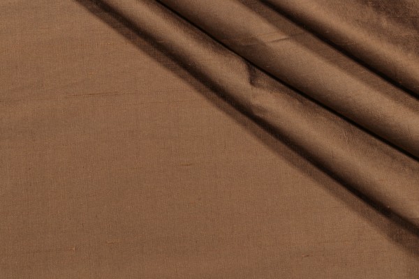 Solid Woven Silk Decorator Fabric in Bronze