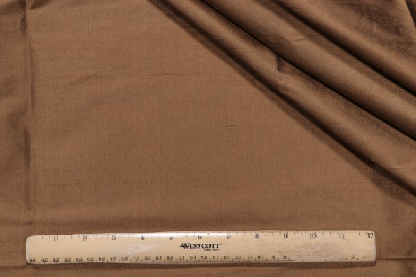 Solid Woven Silk Decorator Fabric in Bronze