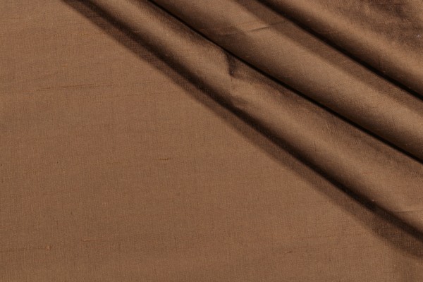 Solid Woven Silk Decorator Fabric in Bronze