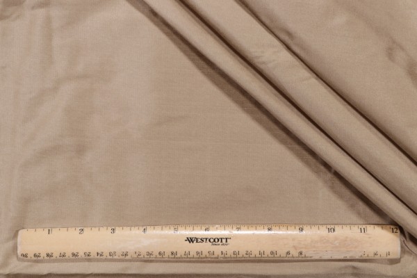 Solid Woven Silk Decorator Fabric in Fossil