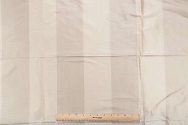 Stripe Woven Silk Decorator Fabric in Bisque