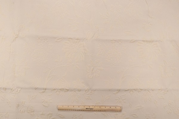 Floral Matelasse Upholstery Fabric in Sand