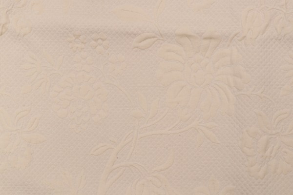 Floral Matelasse Upholstery Fabric in Sand
