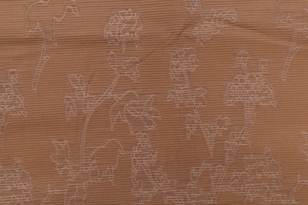 Floral Pleated Decorator Fabric in Goldstone