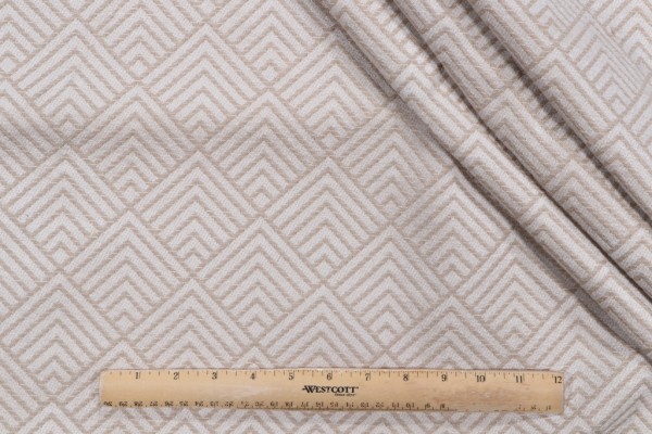 Geo Field Woven Chenille Upholstery Fabric in Linen