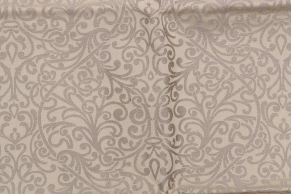 Scroll Damask Woven Decorator Fabric in Linen