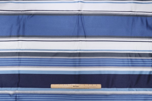 Tiffany Stripe Woven Upholstery Fabric in Marine