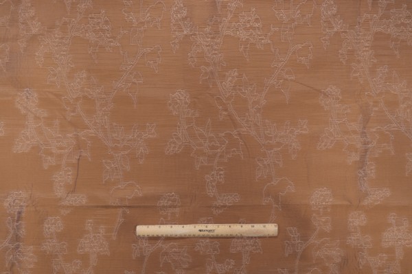 Floral Pleated Decorator Fabric in Goldstone