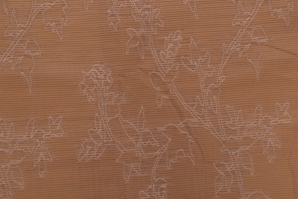 Floral Pleated Decorator Fabric in Goldstone