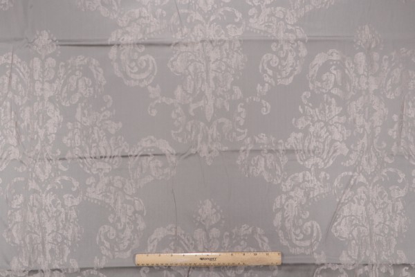 Ophelia Damask Decorator Fabric in Smoke