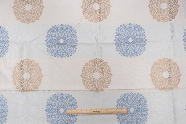 Medallion Woven Upholstery Fabric in Chambray