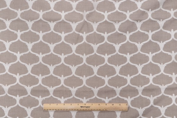 Balder Embroidered Drapery Fabric in Smoke