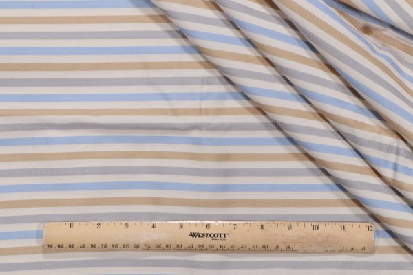 Herringbone Stripe Woven Decorator Fabric in Bluebell