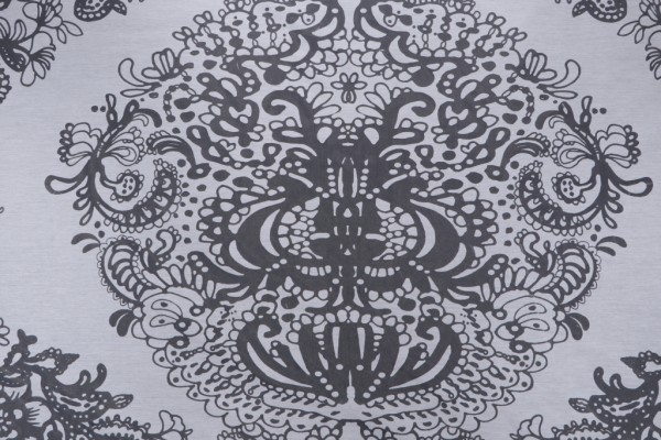 Damask Woven Sheer Drapery Fabric in White