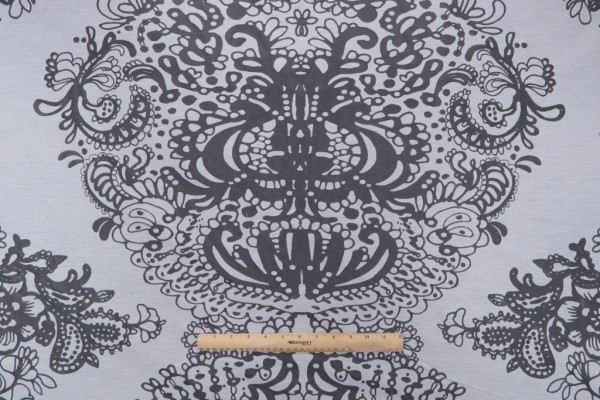 Damask Woven Sheer Drapery Fabric in White