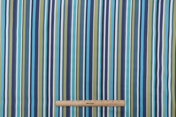 Pindler & Pindler Pensacola Stripe Woven Polypropylene Outdoor Fabric in Marina