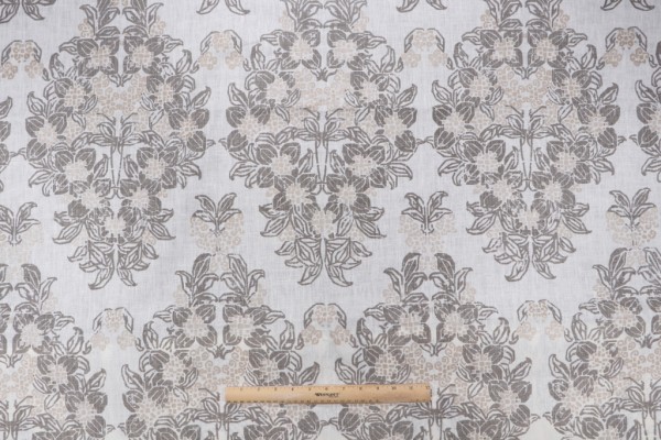 Damask Printed Drapery Fabric in Metallic