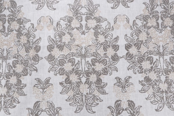 Damask Printed Drapery Fabric in Metallic