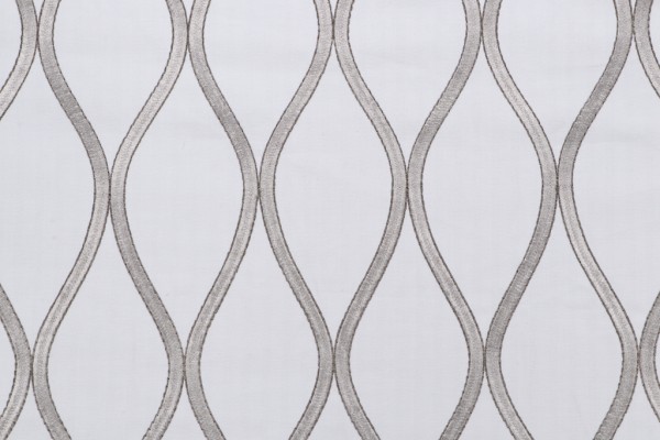 Clara Embroidered Drapery Fabric in Pumice