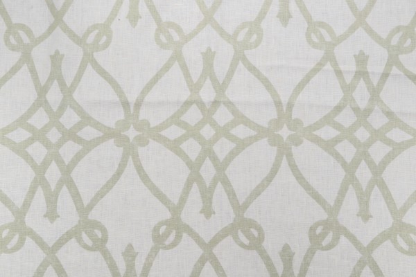 Braemore Fioretto Printed Linen Drapery Fabric in Sprout