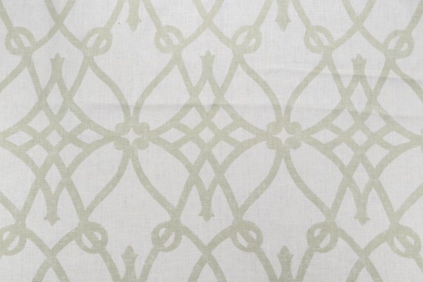 Braemore Fioretto Printed Linen Drapery Fabric in Sprout