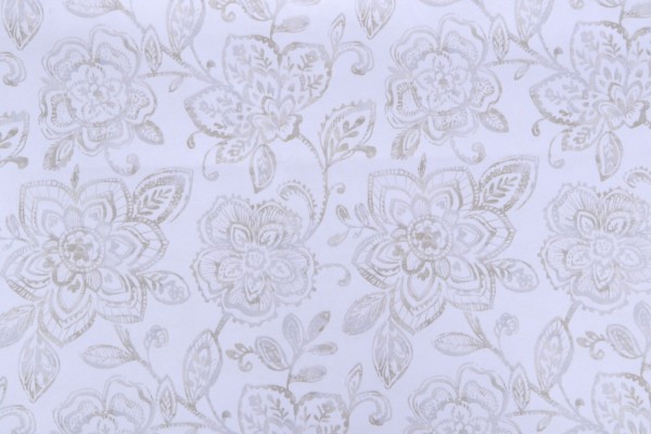 Crypton Bouquet High Performance Printed Brushed Decorator Fabric in Alabaster